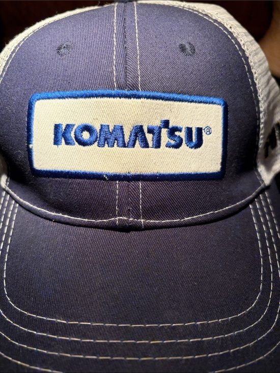 Komstsu Navy and White Logo Trucker Hat